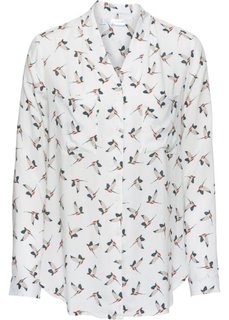 Блузка с вырезом на спине (кремовый с рисунком) Bonprix