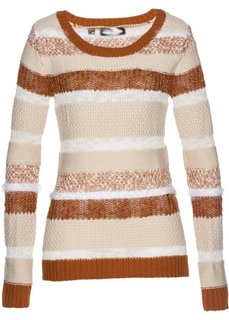 Пуловер (бежевый/бронзовый/кремовый) Bonprix