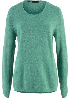 Пушистый пуловер (зеленый шалфей/черный) Bonprix