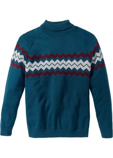 Пуловер с высоким воротником Regular Fit (серо-синий) Bonprix