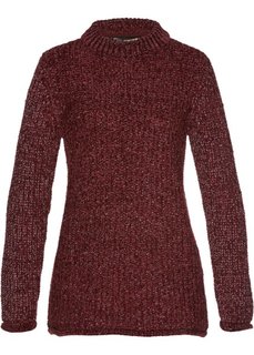 Пуловер (кленово-красный/серебристый) Bonprix