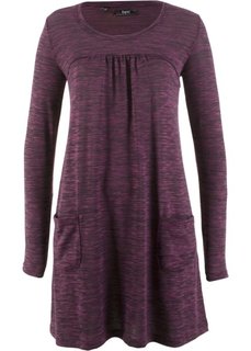 Трикотажное платье меланжевого дизайна с длинным рукавом (меланж цвета бузины) Bonprix