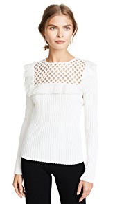 Giambattista Valli Knit Top with Lace Insert