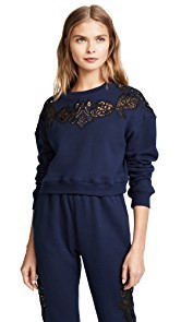 Jonathan Simkhai Lace Applique Pullover