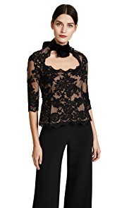 Marchesa Chorded Lace Top