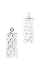 Oscar de la Renta Hammered Circle Drop Clip On Earrings