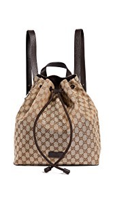 What Goes Around Comes Around Gucci Canvas Drawstring Backpack (Previously Owned)