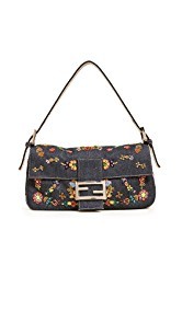 What Goes Around Comes Around Fendi Denim Beaded Baguette Bag (Previously Owned)