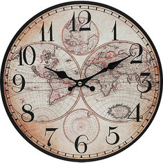 Часы настенные "Карта мира", диаметр 34 см Белоснежка