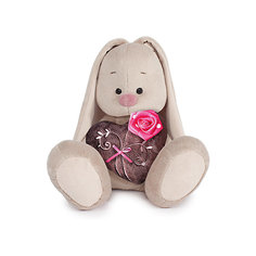 Мягкая игрушка Budi Basa Зайка Ми с коричневым сердечком с розочкой, 18 см