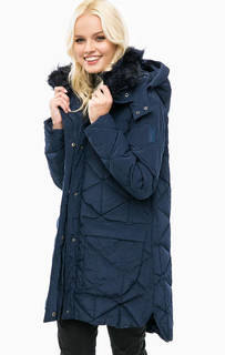 Удлиненный пуховик синего цвета Bomboogie