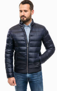 Легкий синий пуховик на молнии Trussardi Jeans