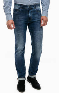 Прямые синие джинсы с высокой посадкой Trussardi Jeans