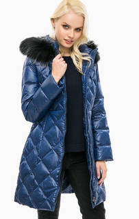 Длинный пуховик с меховой отделкой Pennyblack