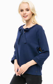 Синий свитшот с яркой вышивкой на спине Pennyblack