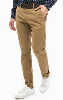 Коричневые чиносы из хлопка с ремнем S.Oliver