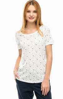 Белая трикотажная футболка с принтом S.Oliver