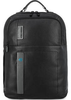 Кожаный рюкзак с тремя отделами и карманами Piquadro