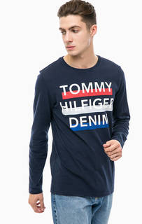 Хлопковая футболка с длинными рукавами Hilfiger Denim