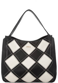 Сумка из мягкой кожи с нашивками Furla