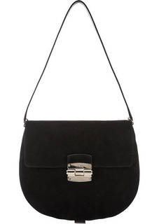 Замшевая сумка с откидным клапаном Furla