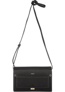 Кожаный клатч черного цвета Furla
