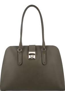 Сумка цвета хаки из гладкой кожи Furla