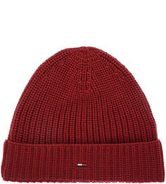 Красная шапка с отворотом Hilfiger Denim