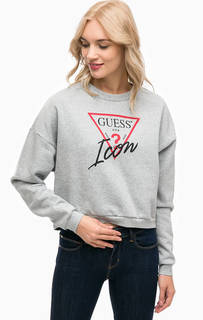Свитшот из хлопка с отделкой стразами Guess