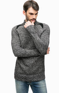 Серый вязаный джемпер с высоким воротом Calvin Klein Jeans