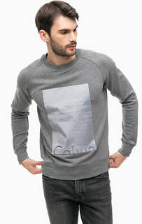 Серый свитшот с декоративной отделкой Calvin Klein Jeans