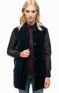 Удлиненная демисезонная куртка синего цвета Calvin Klein Jeans