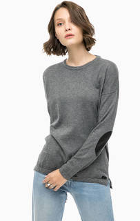 Серый джемпер с нашивками на локтях Replay