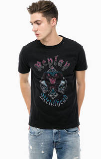 Черная футболка с принтом Replay