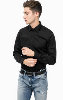Черная рубашка на пуговицах Replay