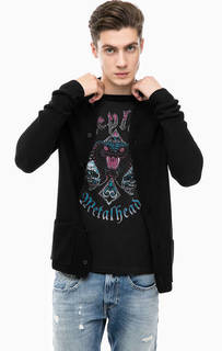 Черный вязаный кардиган на пуговицах Replay