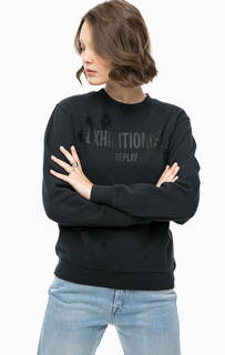 Свитшот из хлопка с декоративной отделкой Replay