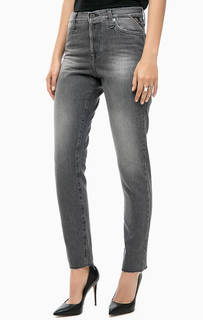 Серые джинсы с необработанным краем Replay