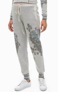 Серые шерстяные брюки с цветочным принтом Stefanel