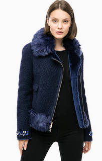 Синее двусторонее полупальто на молнии Patrizia Pepe