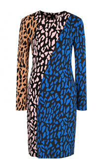Платье-миди с длинным рукавом и контрастным принтом Diane Von Furstenberg