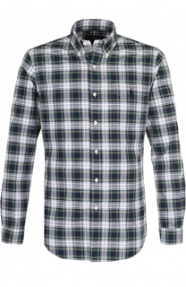Хлопковая рубашка в клетку с воротником button down Polo Ralph Lauren