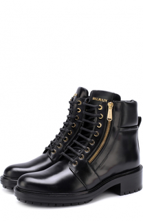 Кожаные байкеры с металлической отделкой Balmain