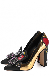 Кожаные туфли Vally с декоративной отделкой Dolce &amp; Gabbana