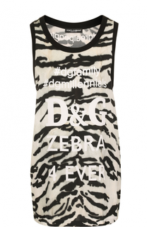 Шелковый топ свободного кроя с принтом Dolce &amp; Gabbana