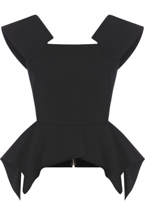 Приталенный топ из шерсти с оборками Roland Mouret