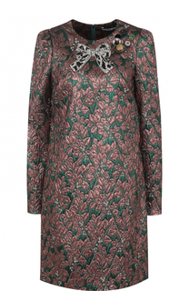 Жаккардовое мини-платье с длинным рукавом Dolce &amp; Gabbana