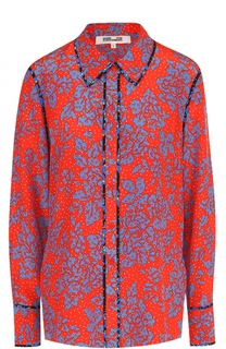 Шелковая блуза прямого кроя с принтом Diane Von Furstenberg