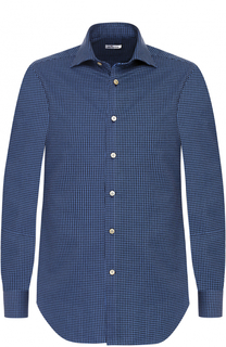 Хлопковая сорочка в клетку Kiton