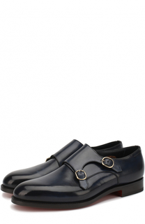 Кожаные монки с двумя пряжками Santoni